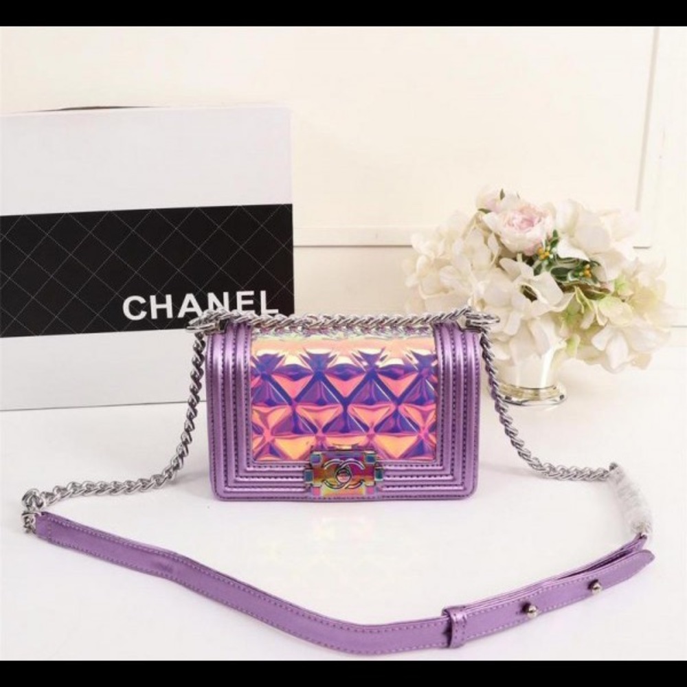Small Purple iridescent bag